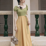 Women's cottagecore Dress Puff Sleeve Dress French Retro Skirt Women's Summer