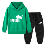 Children Pokemon Pikachu Hoodie & Pant Set Hooded Sweater Trousers Two-Piece Set Baby Cotton