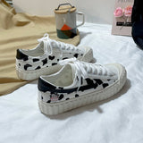 Cow Print Hey Dude Shoes Low-Cut Canvas Shoes Casual Lace up Board Shoes Student Shoes Female