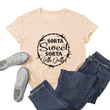 Beth Dutton Outfits Sorta Sweet Sorta Beth Dutton round Neck Casual Short Sleeve Loose plus Size Fashion T-shirt