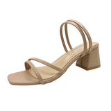 Nude Wide Fit Block Heels High Heel Sandals