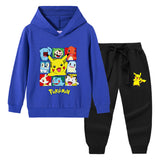 Children Pokemon Pikachu Hoodie & Pant Set Sweater Suit Cotton Trendy