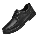 Loafers for Men Leather Shoes Cowhide Lace-up Business Casual Shoes