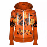 Halloween Costumes Witch Pumpkin Pumpkin Hooded Drawstring Women's Sweater