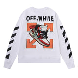 Off White Long Sleeve Round Neck Sweater Autumn And Winter Crew Neck Pullover Sweatshirt Men And Women
