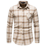Mens Flannel Jacket Men's Thickened Warm Woolen Flannel Casual Shirt