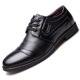 Indo Western Shoes Spring Men's Casual Leather Shoes Lace-up Litchi Leather Shoes