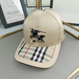 Vintage Check Baseball Cap Embroidered Plaid