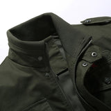 Men Fit Bomber Jacket Windbreaker Moto Street Coat Autumn Standing Collar plus Size Jacket Cotton Outdoor Loose Multi-Pocket Workwear Men's Coat