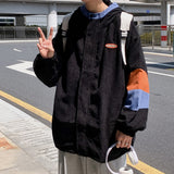 Corduroy Patch Jacket Vintage Corduroy Coat for Men Fall Casual Jacket