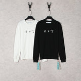 Off White Long Sleeve Round Neck Sweater Autumn And Winter High-Quality Off Gray Melting Arrow Pattern Crew Neck Pullover Sweatshirt