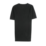 Men Short Sleeve T-Shirt Summer Knitted Short Sleeve T-shirt