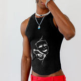 Rave Outfits Mens Vest Sleeveless Printed Base Clothing