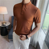 Men Polo Shirts Embroidered T-shirt Slim Lapel