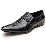 Indo Western Shoes Crocodile Pattern Men Slip on Leather Shoes