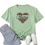 Boy Mama T Shirt Leopard Print Love Mama Pattern Printed T-shirt