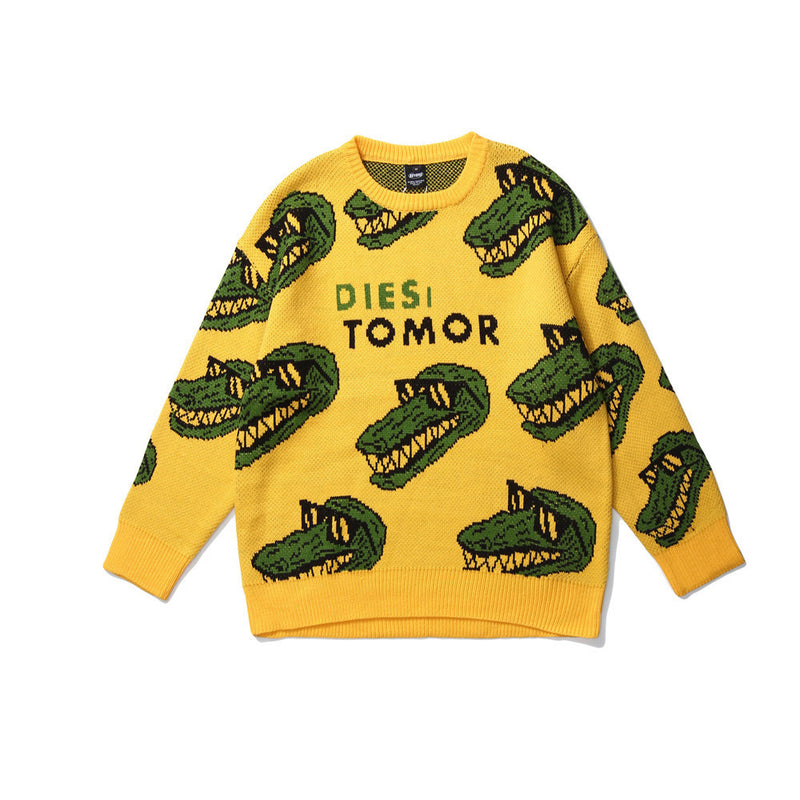 Dinosaur Sweaters Cartoon Dinosaur Jacquard Sweater