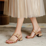 Nude Block Heel Sandals