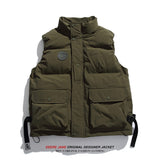 Men Vest Frock Vest Cotton-Padded Jacket Men's Winter