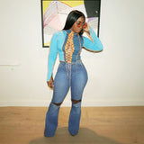 Women Plus Size Jeans Fashion Ripped Jean