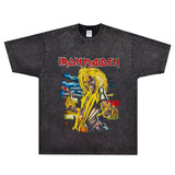Rock Star T Shirt T-shirt Iron Maiden Rock American Retro Loose Vintage Short Sleeve