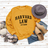 Harvard Sweatshirt Casual Letter Floral Print Long Sleeve Pullover