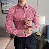 Men Shirts V-neck Long Sleeve Shirt