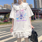 Gothic Lolita Harajuku Style Clothing Interstellar Travel Printed Cute Preppy Style T-shirt