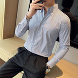 Men Shirts V-neck Long Sleeve Shirt