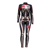 Women Pants Suit Clothing Rose Skeleton Jumpsuit