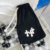 CHH Chrome Heart Shorts Spring/Summer Leather Patchwork Elastic Casual Shorts Men and Women