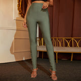 Women Bodycon Dress Spring/Summer Green Slim Fit Trousers