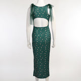 Emily Ratajkowski Dress Vintage Cheongsam Floral Lace-up Waist-Controlled Sexy Dress