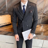 Double Brewed Seersucker Suit Male Youth Fashion Suit