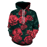 Black Rose Hoodie 3D Digital Printing Hoodie Rose Sweater