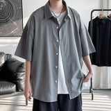 Men's Shirts Summer Large Size Short Sleeve Shirt Hong Kong Style Men's Clothing