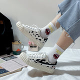 Cow Print Hey Dude Shoes Low-Cut Canvas Shoes Casual Lace up Board Shoes Student Shoes Female