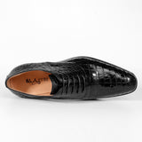 Indo Western Shoes Crocodile Leather Carved Business Leather Shoes Men's British Style Pointed Casual Shoes