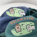 Diana Harvard Sweatshirt Blue round Neck Sweater Female Dog Print Long Sleeve Loose Sweatshirt 2