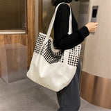 The Teacher Tote Fashion Rivet Tote Bag Large Capacity Shopping Bag Women's Bag Women's Handbag