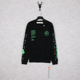 Off White Long Sleeve Round Neck Sweater Fall/Winter Crew Neck Pullover Sweatshirt