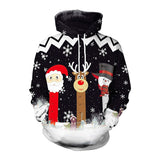 Black Christmas Sweater Winter Christmas 3D Printing Casual Loose Sweatshirt