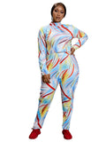 Women Plus Size Co-Ords Printed Long Sleeve Casual Fashion Two-Piece Suit