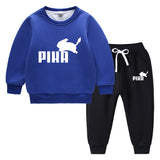 Children Pokemon Pikachu Hoodie & Pant Set Fleece Lined Padded Warm Keeping Winter Clothes Sweatershirt Suit