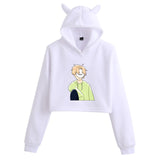 Dreamwastaken Men's Novelty Hoodies Dream Merch Shirt Fashion Cat Ears Exposed Navel Hooded Women's Sweater