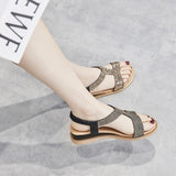 Nude Wide Fit Block Heels Casual Roman Sandals