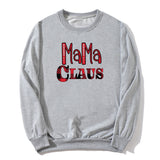 Boy Mama Hoodie Red Plaid Mama Printed Crew Neck Sweatshirt