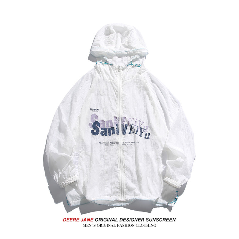 Men Sun Protection Clothing Sun Protection Clothing Men's Summer Loose Hooded Anti-Coat