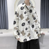 Men's Shirts Loose Printed Long Sleeve Shirt