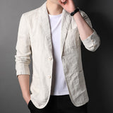 Men Linen Suits Spring and Autumn Linen Blazer